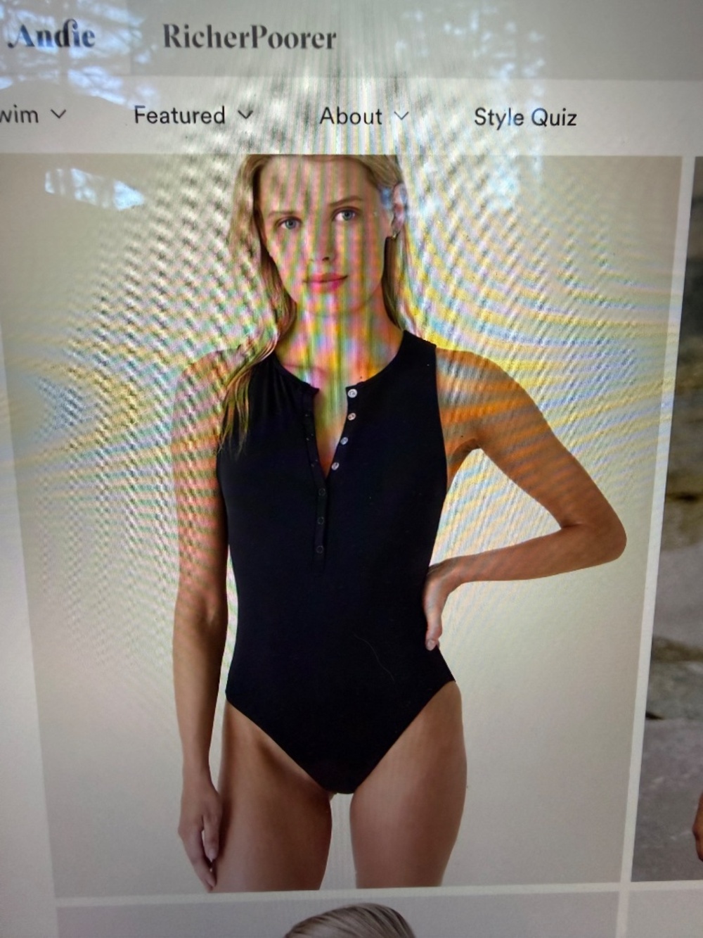 Andie Swim, Green Suit. Expensive suit, Very flattering